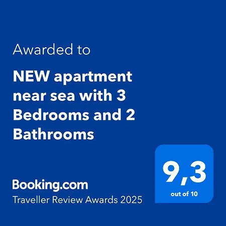 New Large App Near Sea, Cozy 3 Bedrooms And 2 Bathrooms